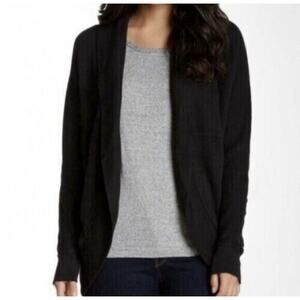 James Perse French Terry Draped Open Cardigan 3 Minimalist Preppy Quiet Luxury